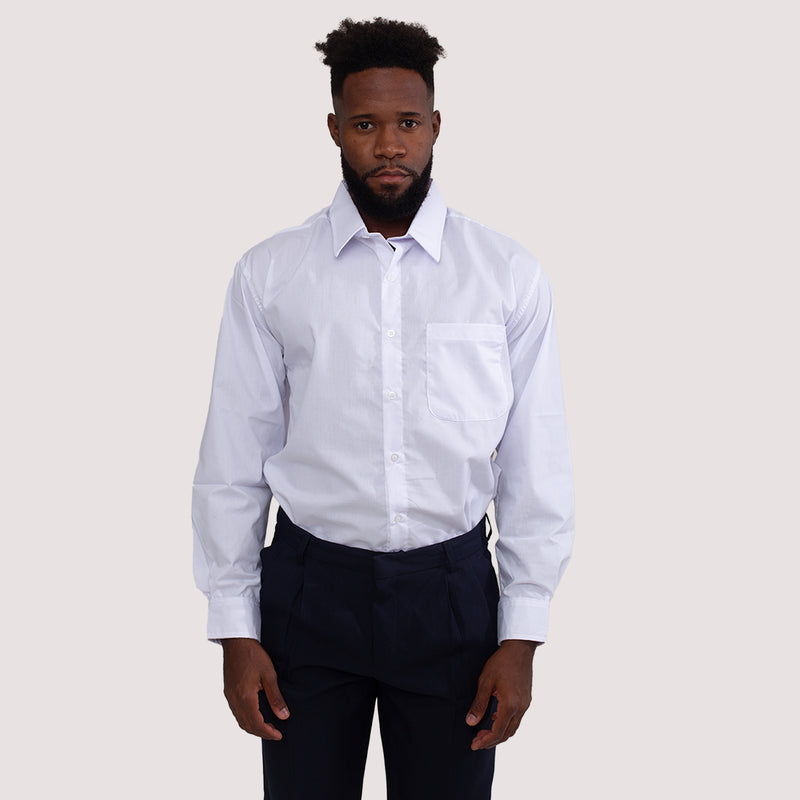 Camisa Social Algodão Manga Longa Masculina Branca