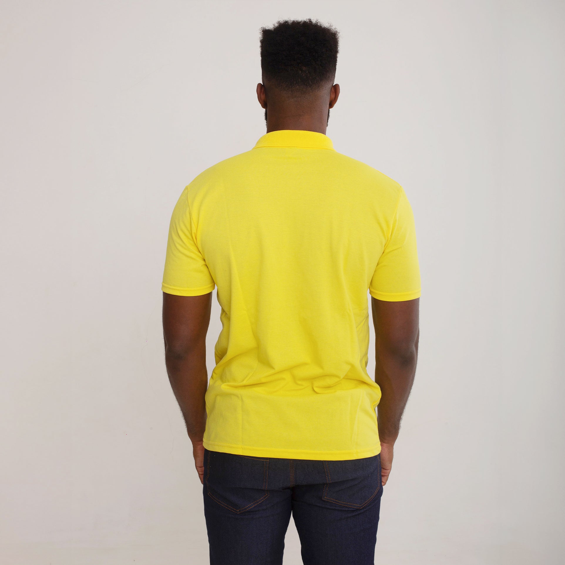 Camisa Polo Piquet Algodão Amarela
