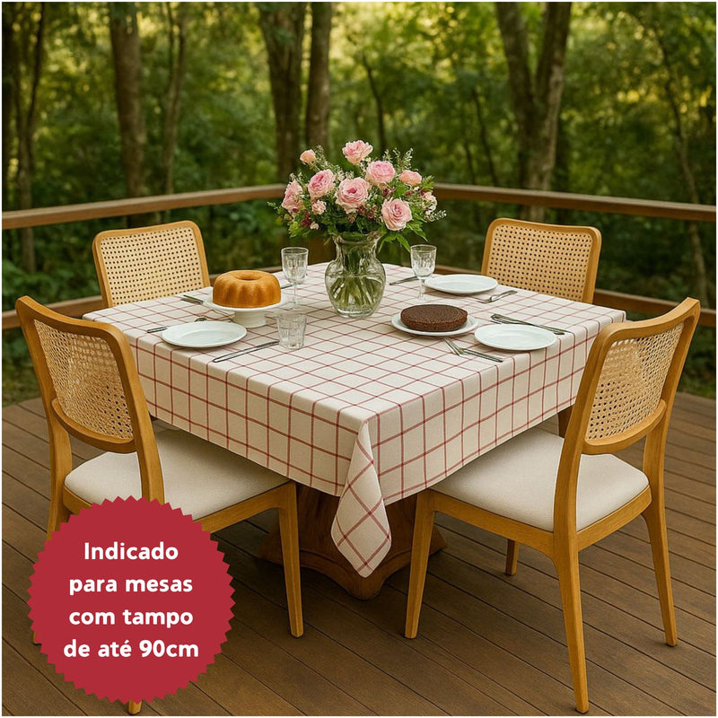 Toalha de Mesa Listrada 1,50x1,50 Quadrada Panamá Gold