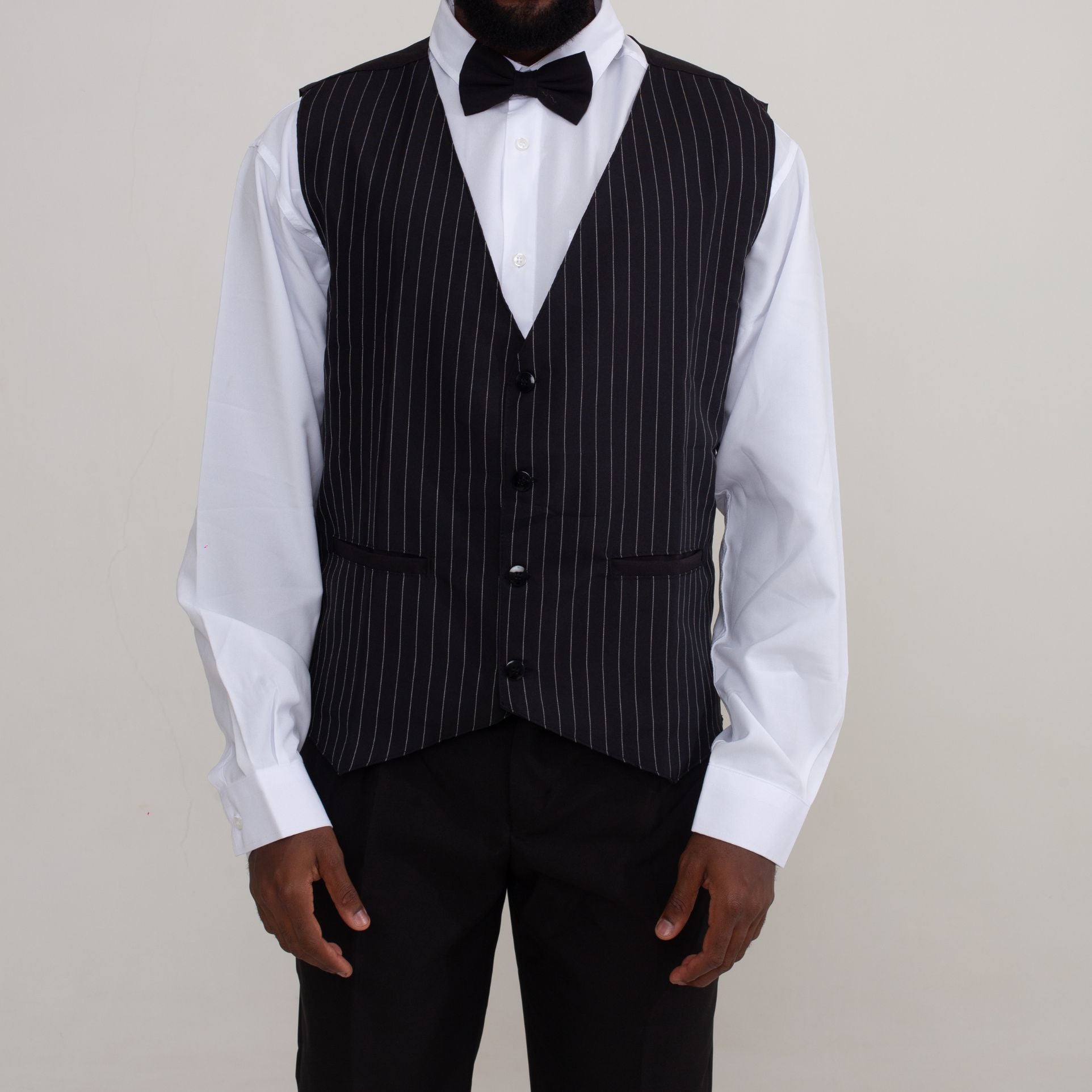 Colete Oxford Risca de Giz Preto