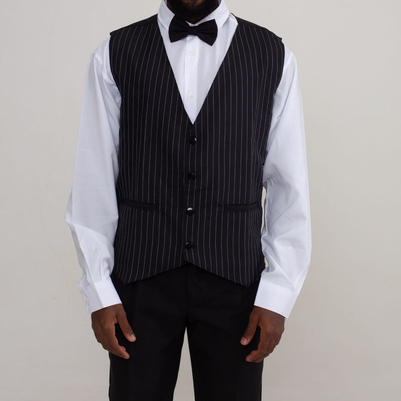 Colete Oxford Risca de Giz Preto