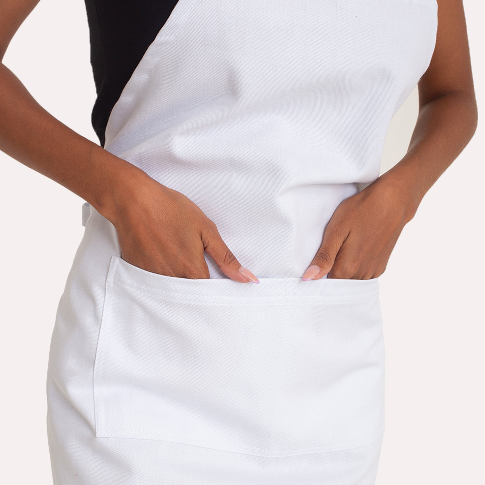 Avental Branco Profissional Brim Algodão com Bolso Resistente a Líquidos e Gordura