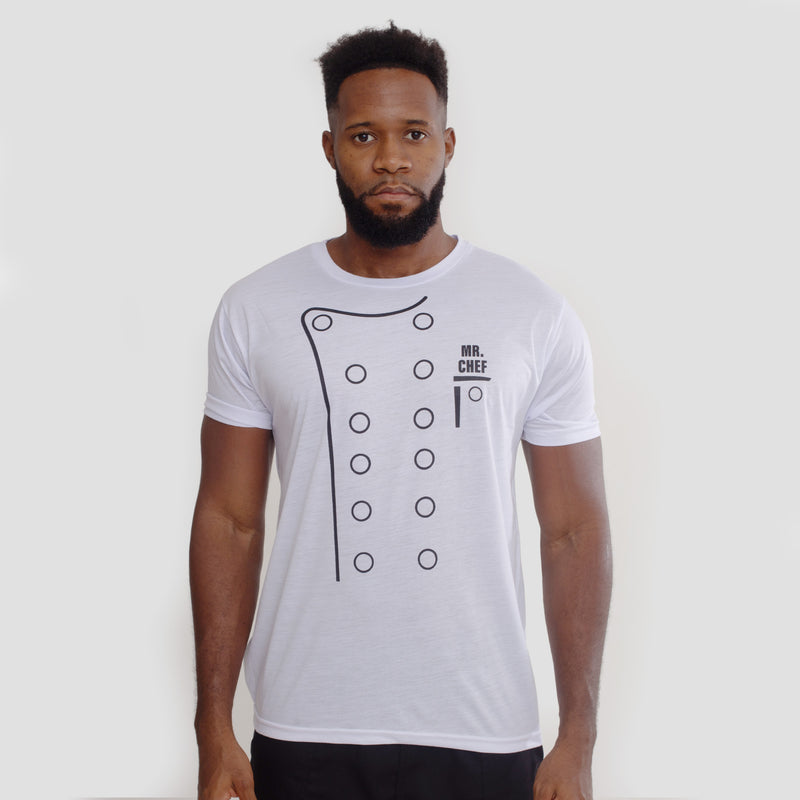 Camisa de Malha 100% Algodão Branca Mr Chef