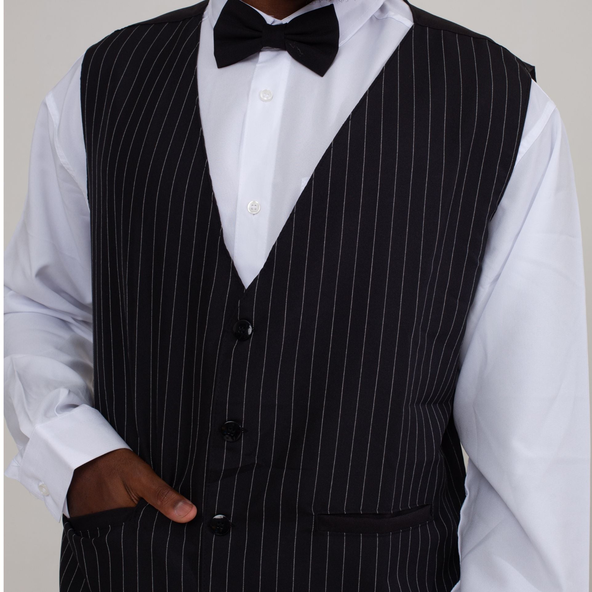 Colete Oxford Risca de Giz Preto