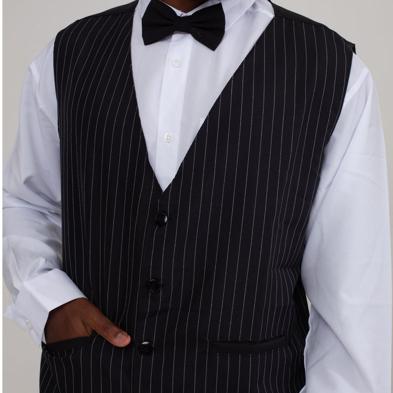 Colete Oxford Risca de Giz Preto