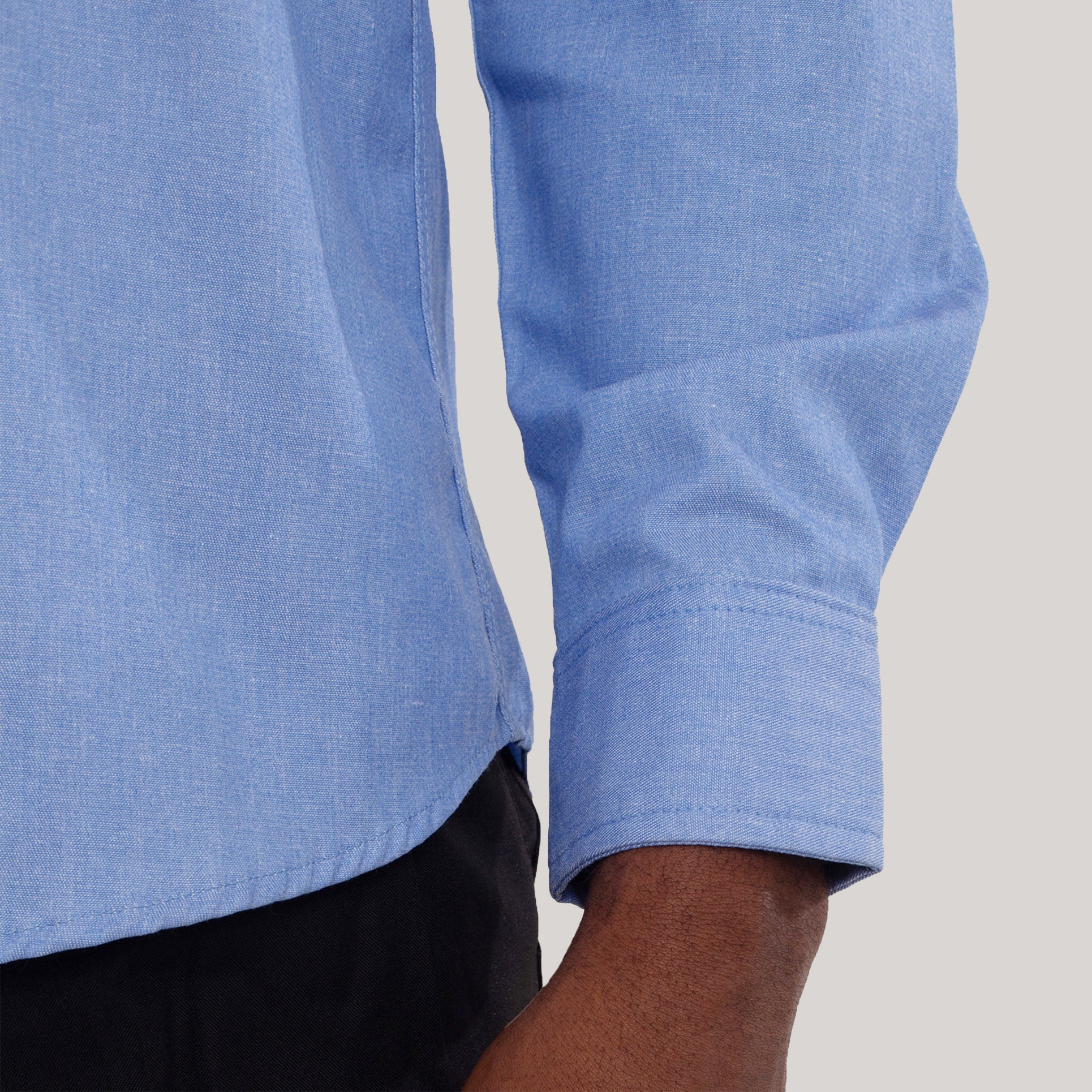 Camisa Social Azul Claro Unioffice Manga longa Masculina