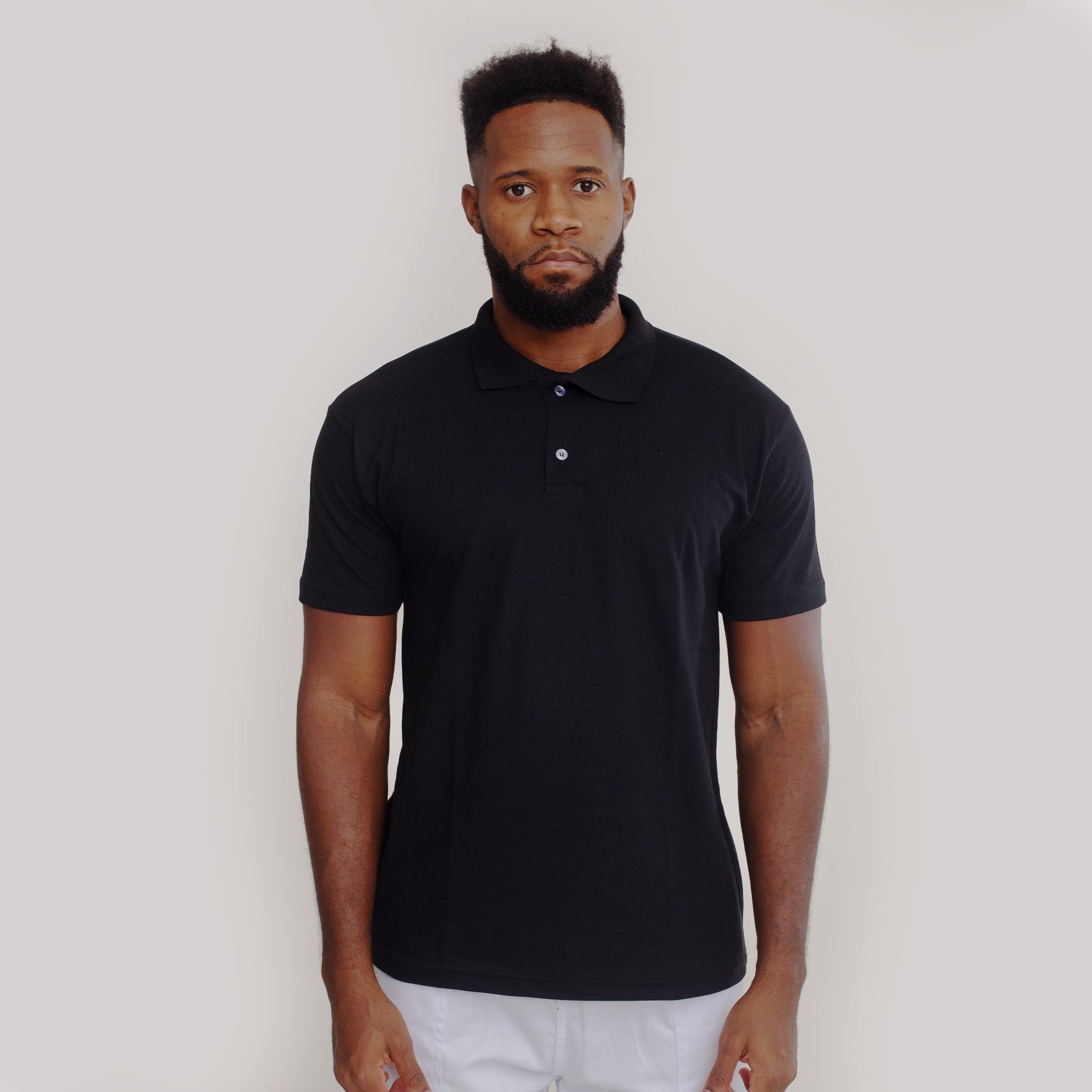 Camisa Polo Piquet Algodão Preta