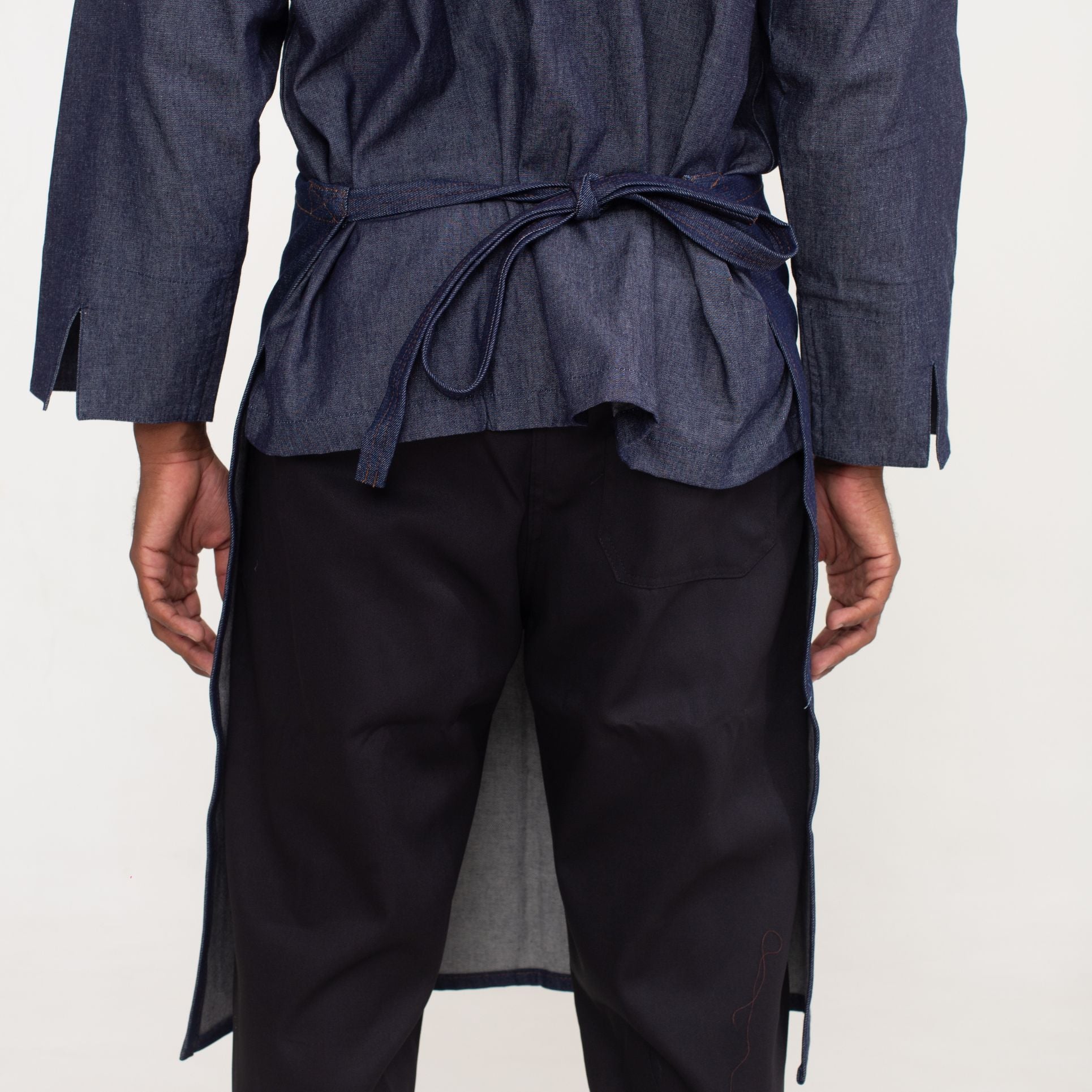 Avental Jeans de Cintura com Bolso