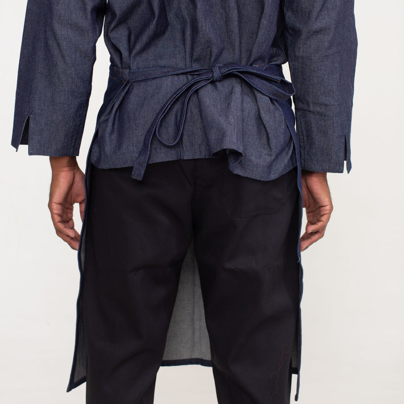 Avental Jeans de Cintura com Bolso