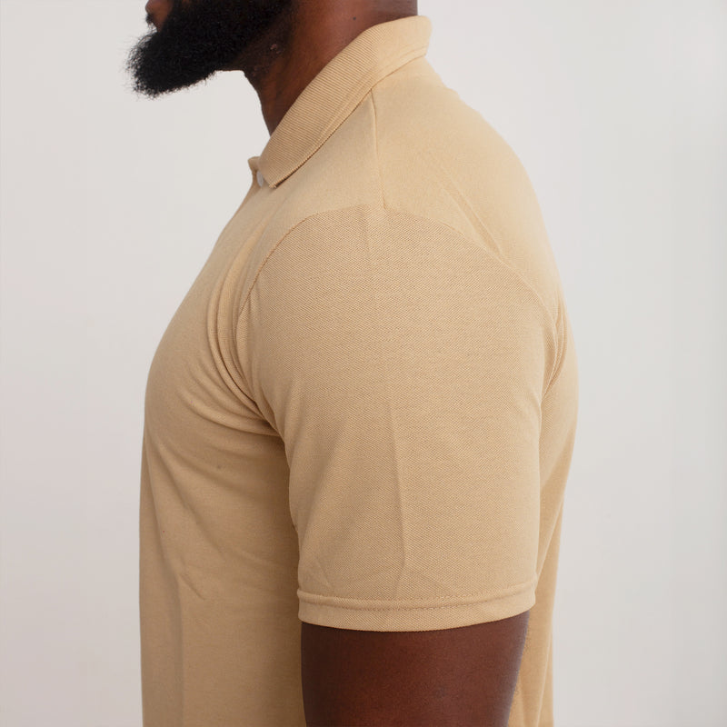 Camisa Polo Piquet Algodão Bege