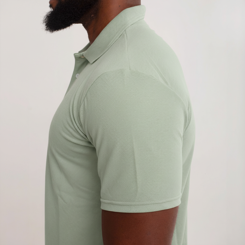 Camisa Polo Piquet Algodão Verde Claro